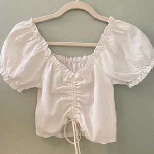 Puffy Sleeve Crop Top